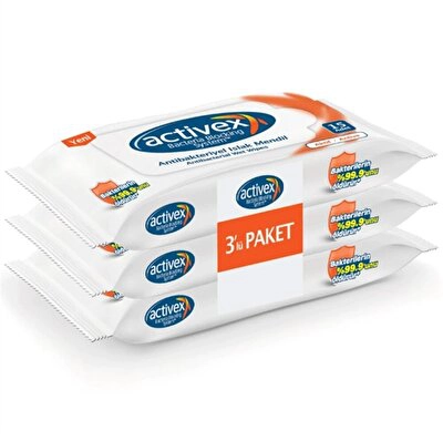 Activex Antibakteriyel Islak Mendil 3*15 li