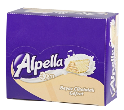 Alpella 3Gen Beyaz Çikolatali Gofret 24'lü 28 g