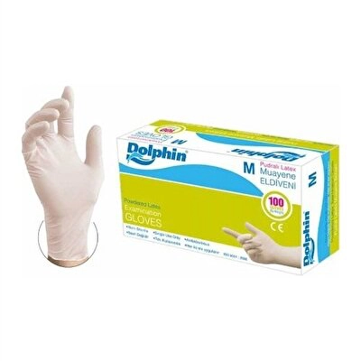 Dolphin Lateks Eldiven Pudralı Mavi (M) Adet