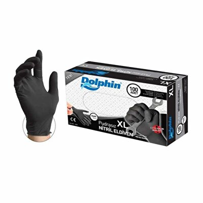 Dolphin Nitril Pdrsız Siyah Ekstra Kalın (Xl) Adet