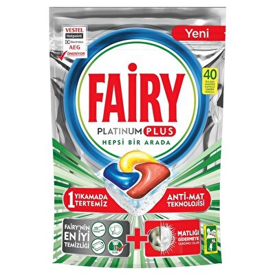 Fairy Platinum Plus Bulaşık Tableti 40'lı