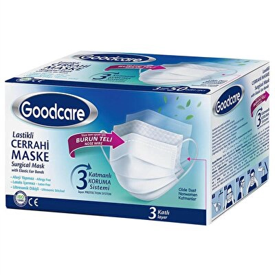 Goodcare Lastikli Cerrahi Maske 50 Adet