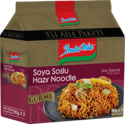 Indomie Gurme 5'li Paket Soya Soslu Noodle 400 gr