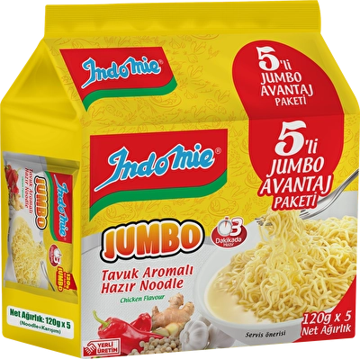 Indomie Jumbo 5'li Paket Tavuk Aromalı 120*5