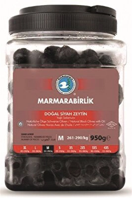 Marmara Birlik Süper (M) 261-290 Doğal Yağli Salamura Zeytin Pet 950 g