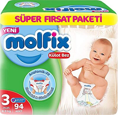 Molfix Külot Bez Süper Fırsat No.3 Midi 86 lı
