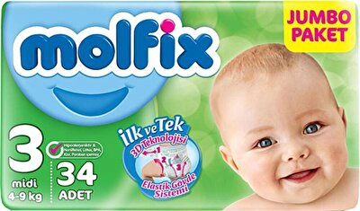 Molfix Yeni Jumbo Midi (3) 34'lü