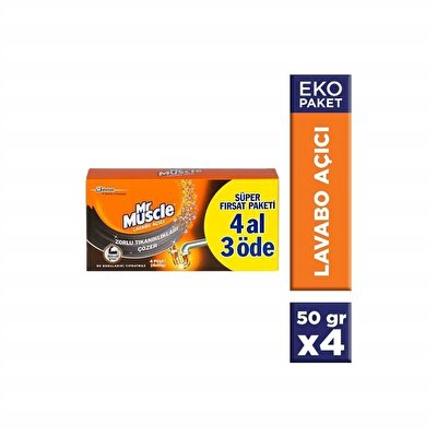 Mr.Muscle Lavabo Açıcı Granül 4*50 g