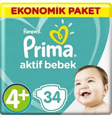 Prima Ekonomik Maxi Plus (4+) 9-16 Kg 34'lü