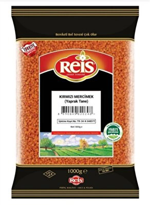 Reis Kırmızı Mercimek Yaprak 1 kg