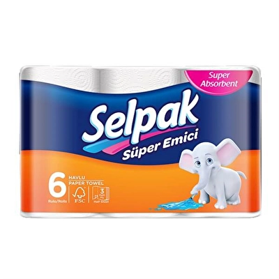 Selpak Süper Emici Kağıt Havlu 6'lı