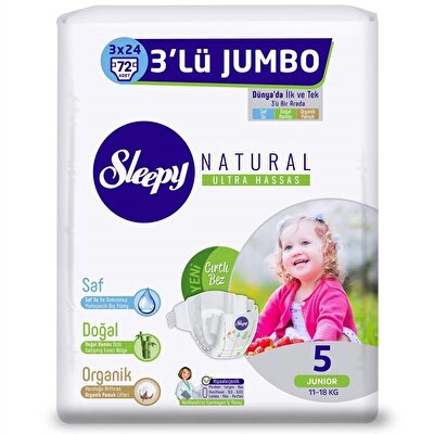 Sleepy 3'Lü Cırtlı Bex Jumbo 5 Junior 72 li