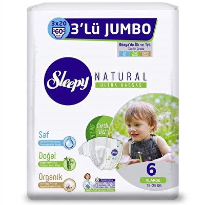 Sleepy 3'lü Cırtlı Bez 6 X Large Jumbo 60 lı