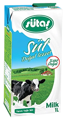 Sütaş Süt Yarım Yağlı Uht 1 l