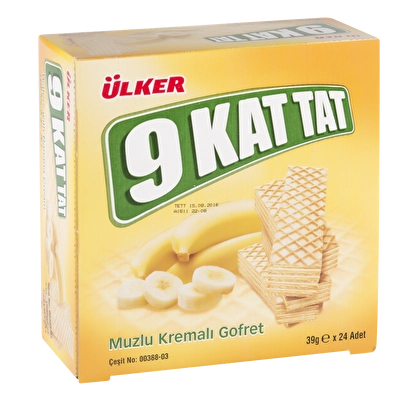 Ülker 9Kat Muz Aromali Lüks Gofret 24'lü 39 g
