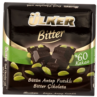 Ülker Çikolata Kare Bitter Fıstıklı 65 g