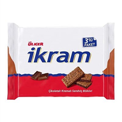 Ülker İkram Kremalı Bisküvi Çikolatalı Multipack 3*84 g