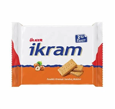 Ülker İkram Kremalı Bisküvi Fındıklı Multipack 3*84 g