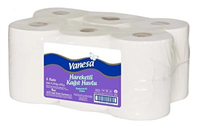 Vanesa Endüstriyel Hareketli Kağıt Havlu 6'lı