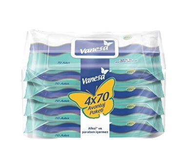 Vanesa Islak Havlu 4*70'li